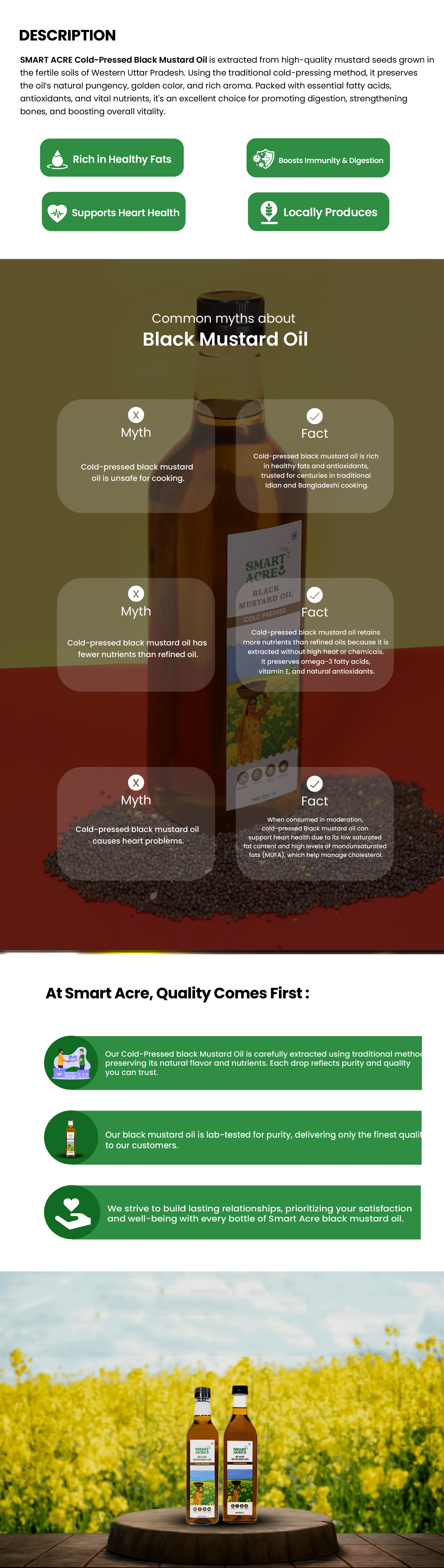 Cold-Pressed Black Mustard Oil/Kaali Sarso Ka Tel | 1 Litre